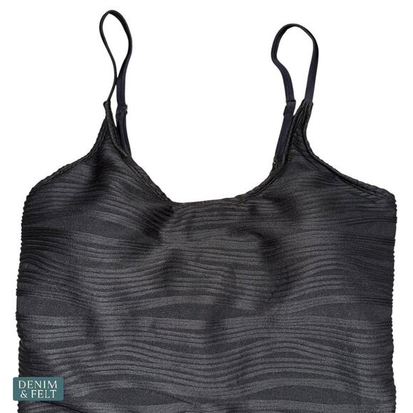 Pink Queen Black One Piece Swimsuit Textured Tummy Control Size L Bathing Suit - Picture 13 of 15